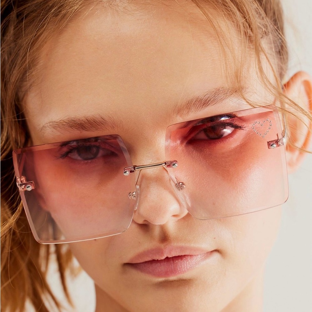 FP Lizzie Rimless Embellished Sunglasses